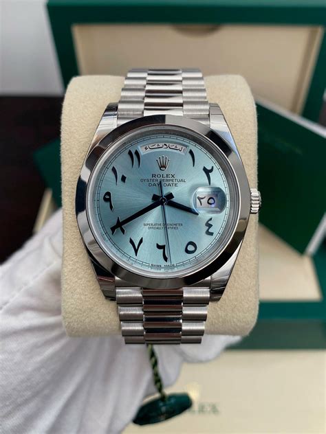 rolex day date 40 arabic dial replica|rolex arabic numerals price.